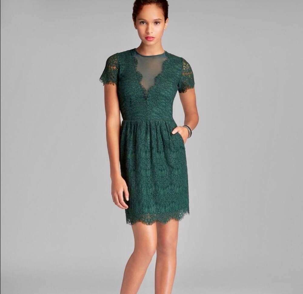 Dolce Vita Emerald Green Lace dress Petite Size Small Anthropologie